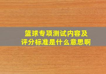 篮球专项测试内容及评分标准是什么意思啊