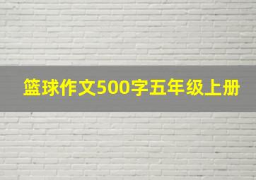 篮球作文500字五年级上册