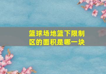 篮球场地篮下限制区的面积是哪一块