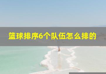 篮球排序6个队伍怎么排的