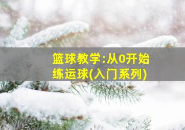 篮球教学:从0开始练运球(入门系列)