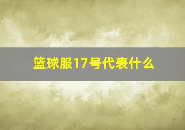 篮球服17号代表什么