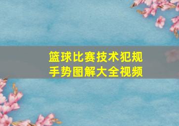 篮球比赛技术犯规手势图解大全视频