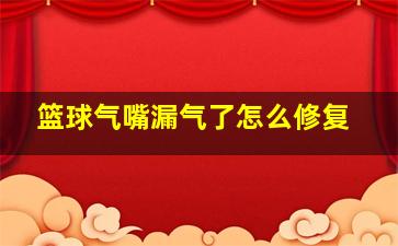 篮球气嘴漏气了怎么修复