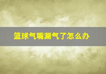 篮球气嘴漏气了怎么办