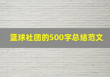 篮球社团的500字总结范文