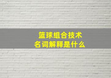 篮球组合技术名词解释是什么