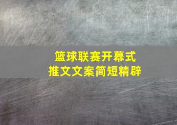 篮球联赛开幕式推文文案简短精辟