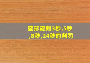 篮球规则3秒,5秒,8秒,24秒的判罚