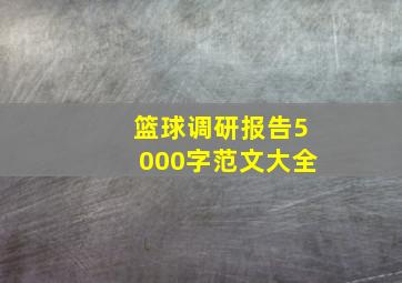 篮球调研报告5000字范文大全