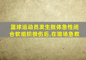 篮球运动员发生肢体急性闭合软组织损伤后,在现场急救