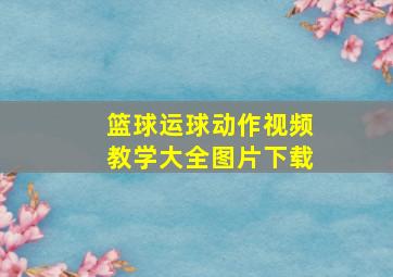 篮球运球动作视频教学大全图片下载