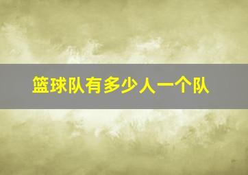 篮球队有多少人一个队