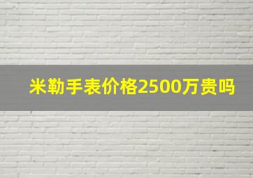 米勒手表价格2500万贵吗