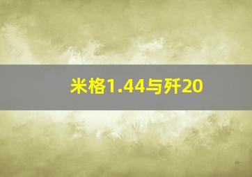 米格1.44与歼20