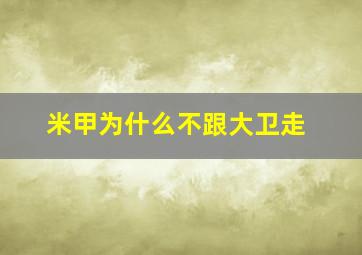 米甲为什么不跟大卫走