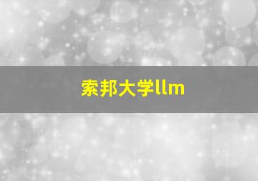 索邦大学llm