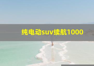 纯电动suv续航1000