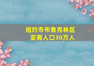 纽约市布鲁克林区亚裔人口30万人