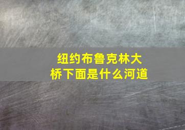 纽约布鲁克林大桥下面是什么河道