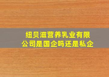 纽贝滋营养乳业有限公司是国企吗还是私企