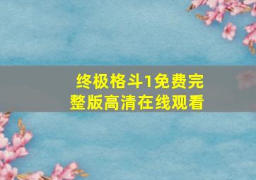 终极格斗1免费完整版高清在线观看