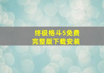 终极格斗5免费完整版下载安装