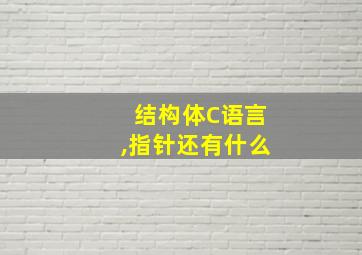 结构体C语言,指针还有什么