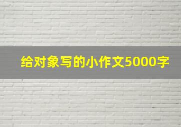 给对象写的小作文5000字