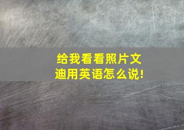 给我看看照片文迪用英语怎么说!