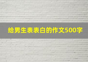 给男生表表白的作文500字