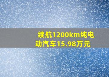 续航1200km纯电动汽车15.98万元