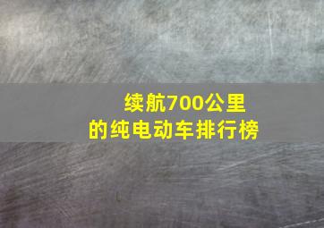 续航700公里的纯电动车排行榜