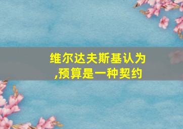 维尔达夫斯基认为,预算是一种契约