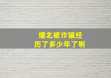 缅北被诈骗经历了多少年了啊