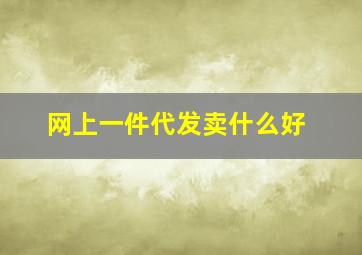 网上一件代发卖什么好