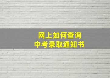 网上如何查询中考录取通知书