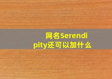 网名Serendipity还可以加什么