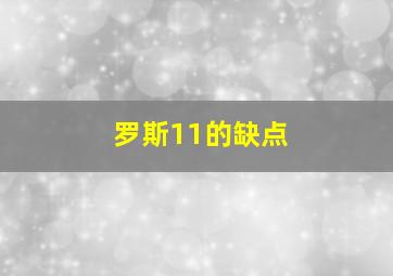 罗斯11的缺点