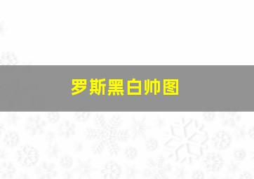 罗斯黑白帅图