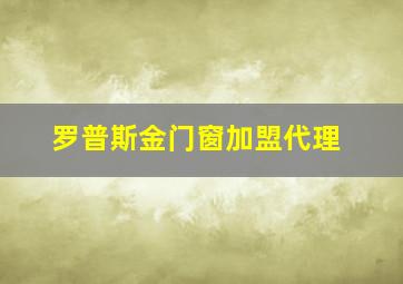 罗普斯金门窗加盟代理