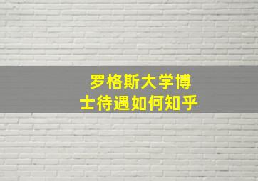 罗格斯大学博士待遇如何知乎