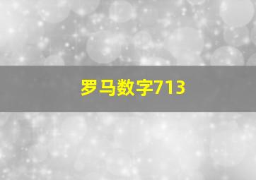 罗马数字713