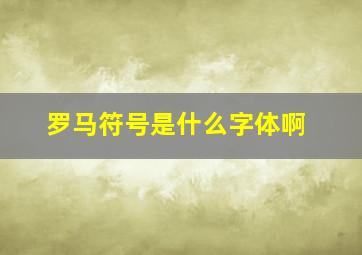 罗马符号是什么字体啊