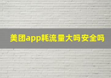 美团app耗流量大吗安全吗