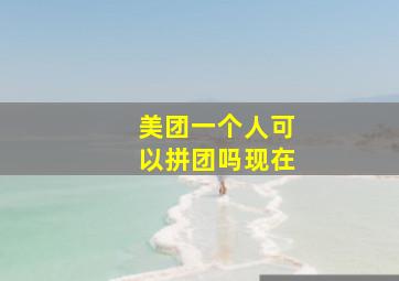 美团一个人可以拼团吗现在