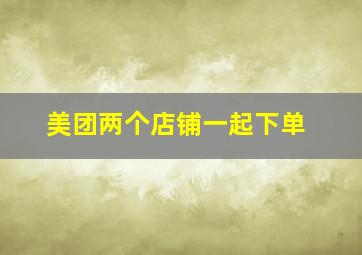 美团两个店铺一起下单