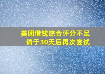 美团借钱综合评分不足请于30天后再次尝试