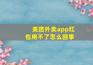 美团外卖app红包用不了怎么回事