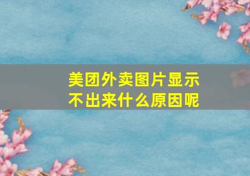 美团外卖图片显示不出来什么原因呢